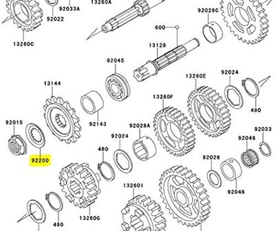 Kawasaki OEM Front Sprocket Washer 92200-1065