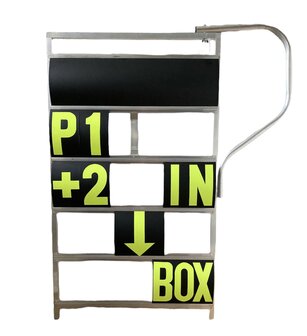 Boxentafel 5 reihig GPXL mit B&uuml;gel&nbsp;(Schwarz/Fluorgelb)