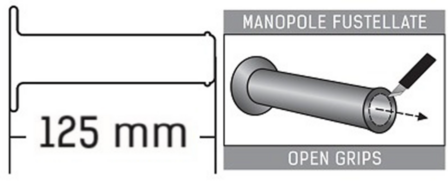 Domino Griff schwarz offen 125mm