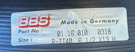 BBS Felgenbett innen 6.5 x 13'' Schwarz gebraucht (1)
