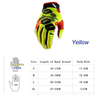 100% Racing Handschuhe (Gelb)