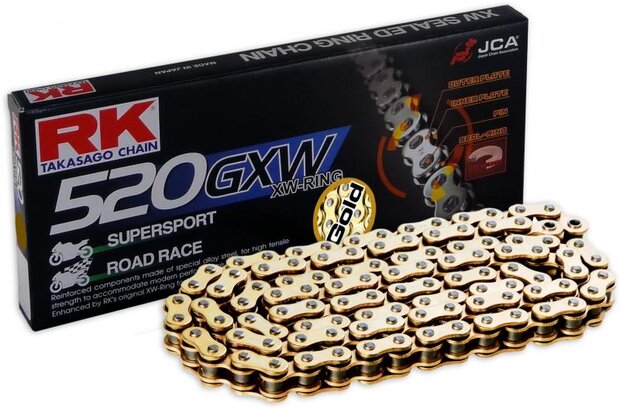 RK Racing Chain XW-Ring Chain 520GXW (Gold)