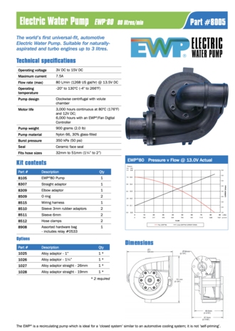 Davies Craig elektrische Wasserpumpe EWP80