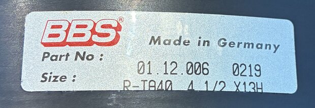 BBS Felgenbett aussen 4.5 x 13'' Schwarz gebraucht (1)