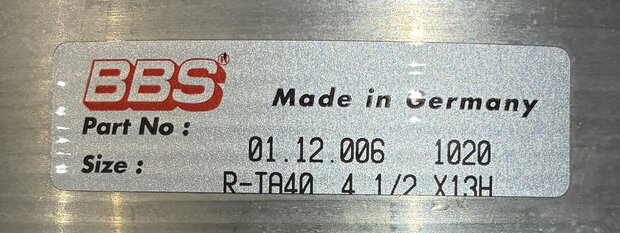 BBS Felgenbett aussen 4.5 x 13'' B-Ware (1)