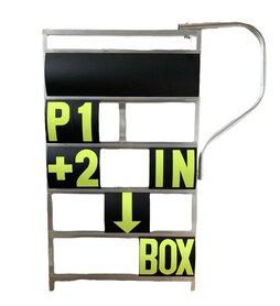 Boxentafel 5 reihig GPXL mit Bügel (Schwarz/Fluorgelb)