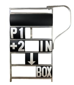 Boxentafel 5 reihig GPXL mit Bügel (Schwarz/Weiß)